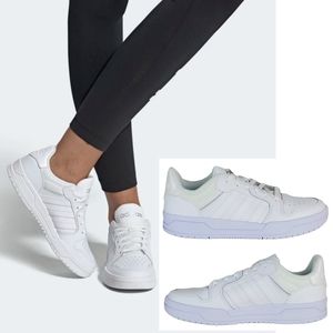 New Adidas womens entrap leather mesh white silver basketball sneakers size 8.5